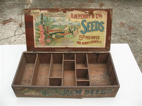 vintage metal seed box|Antique Seed Box for sale .